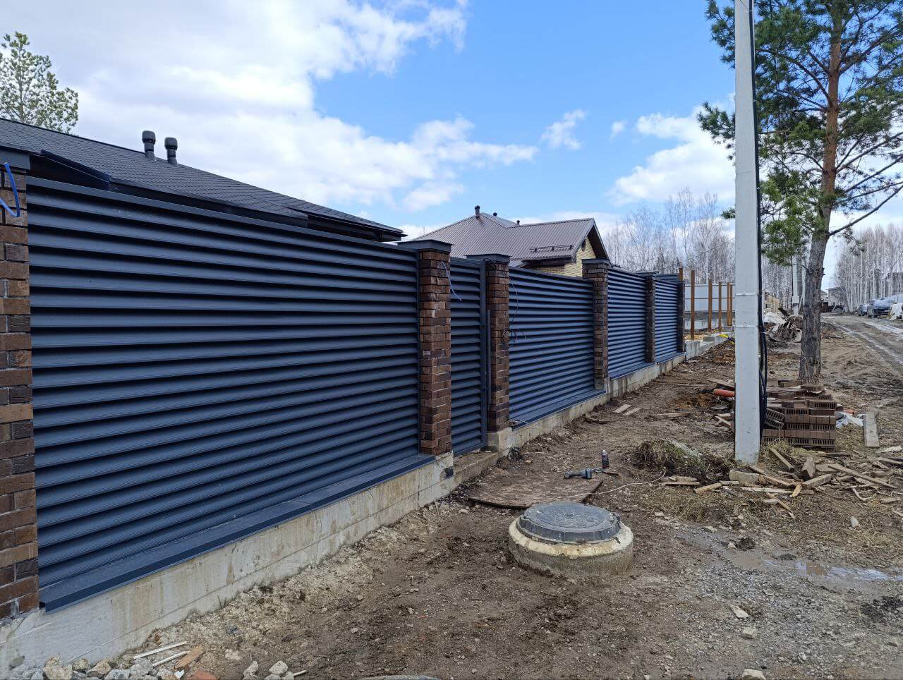 Забор из ламелей Еврожалюзи 34м RAL7024 Серый Графит МАТТЕ фото 1 в Красноярске